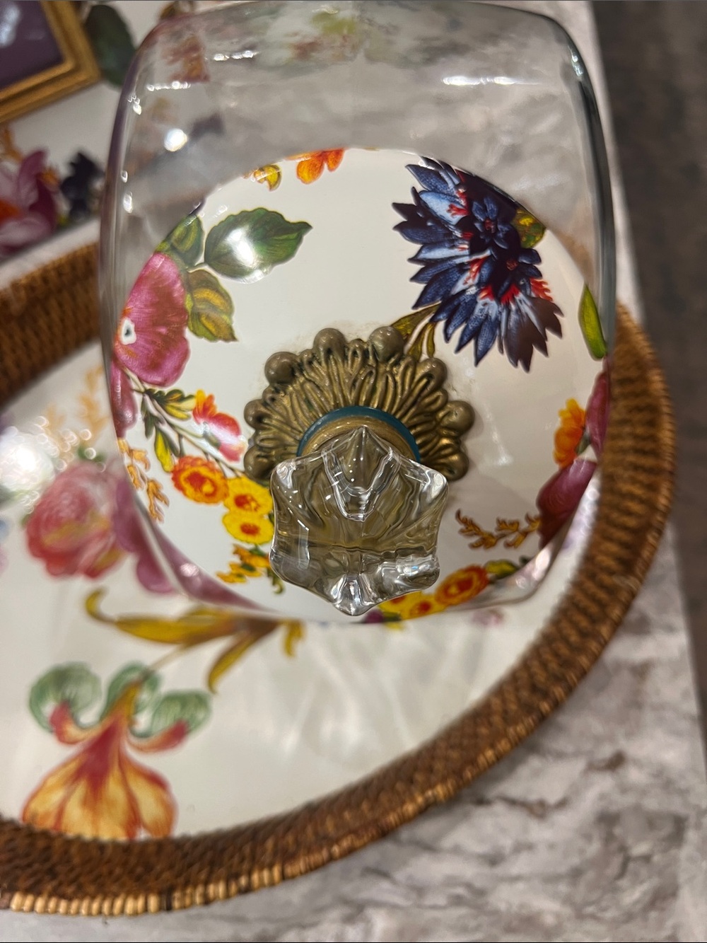 Mackenzie-child’s floral garden Glass Canister/cookie jar - Picture 4 of 4